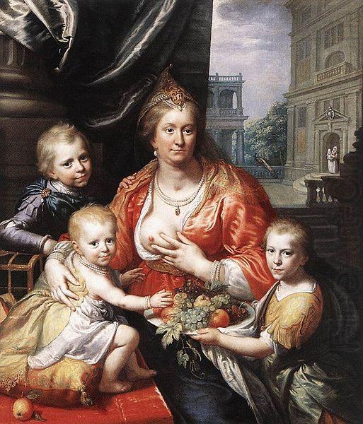 Sophia Hedwig, Countess of Nassau Dietz, with her Three Sons., Paulus Moreelse